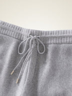 Lanly Cashmere Straight-Leg Knit Pants - Mongolia Cashmere Lounge Trousers
