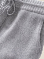 Lanly Cashmere Straight-Leg Knit Pants - Mongolia Cashmere Lounge Trousers