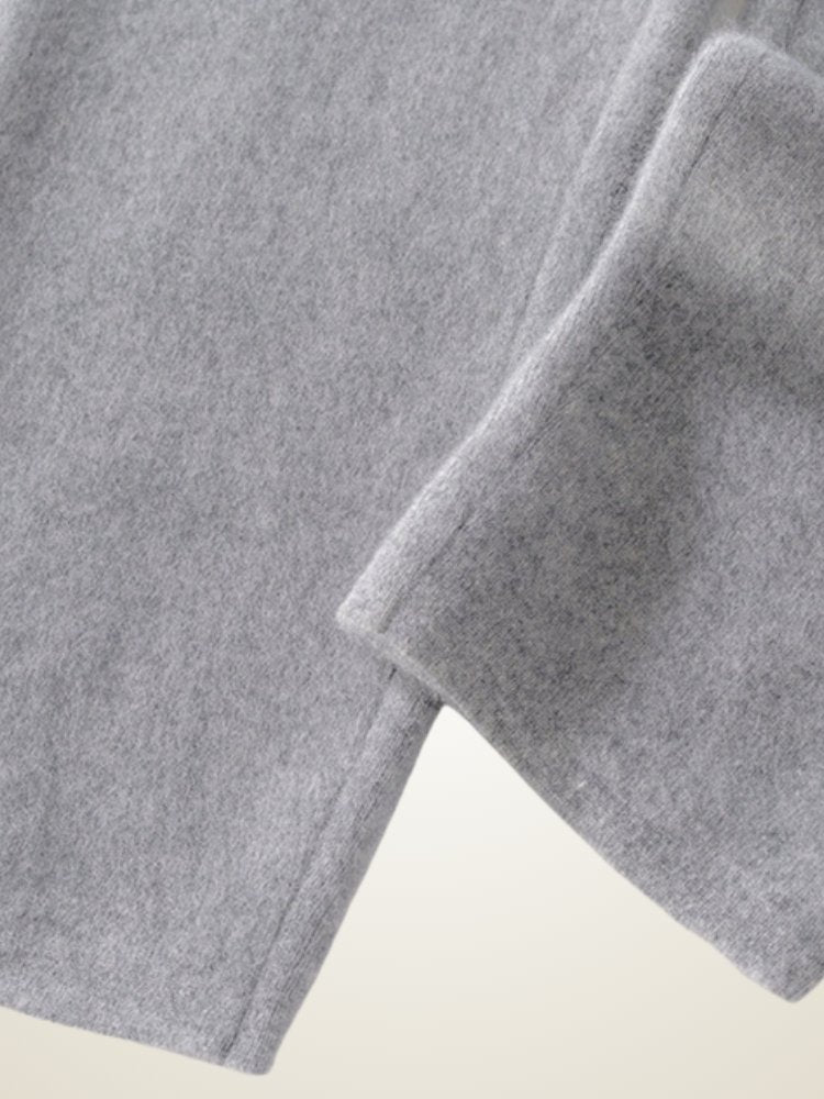 Lanly Cashmere Straight-Leg Knit Pants - Mongolia Cashmere Lounge Trousers