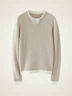 Lanlycashmere Damen Kaschmirpullover – Pullover mit Kontrastfarben