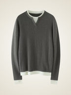 Lanlycashmere Damen Kaschmirpullover – Pullover mit Kontrastfarben