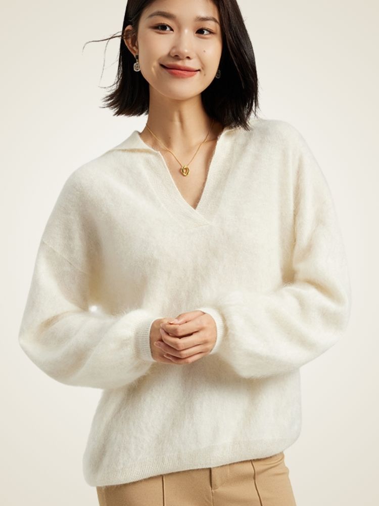 Tanelis - Kaschmirpullover mit V-Ausschnitt