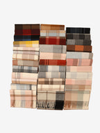 LANLY Classic Tartan Wool Scarf Manufacturer: 100% Pure Wool Scarf Wholesale 130g Lightweight Custom Pastel Plaid Wool Scarf OEM