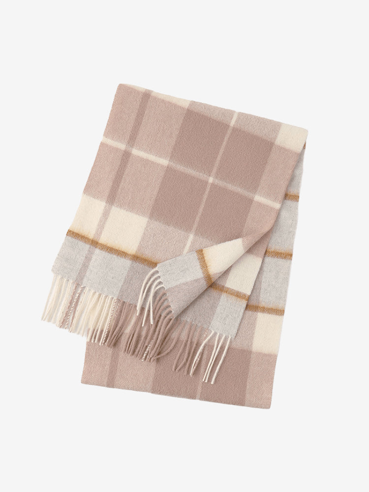 LANLY Classic Tartan Wool Scarf Manufacturer: 100% Pure Wool Scarf Wholesale 130g Lightweight Custom Pastel Plaid Wool Scarf OEM