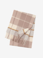 LANLY Classic Tartan Wool Scarf Manufacturer: 100% Pure Wool Scarf Wholesale 130g Lightweight Custom Pastel Plaid Wool Scarf OEM