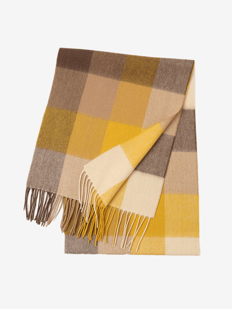 LANLY Classic Tartan Wool Scarf Manufacturer: 100% Pure Wool Scarf Wholesale 130g Lightweight Custom Pastel Plaid Wool Scarf OEM