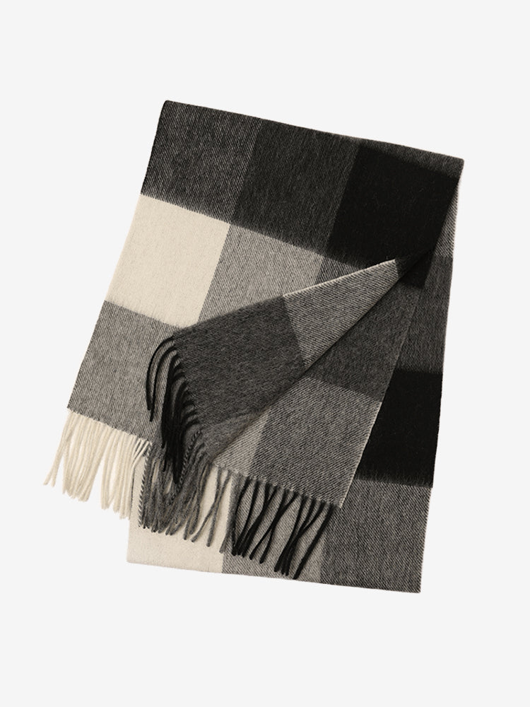 LANLY Classic Tartan Wool Scarf Manufacturer: 100% Pure Wool Scarf Wholesale 130g Lightweight Custom Pastel Plaid Wool Scarf OEM