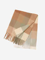 LANLY Classic Tartan Wool Scarf Manufacturer: 100% Pure Wool Scarf Wholesale 130g Lightweight Custom Pastel Plaid Wool Scarf OEM