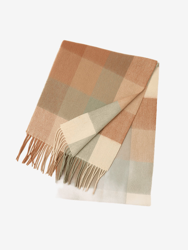 LANLY Classic Tartan Wool Scarf Manufacturer: 100% Pure Wool Scarf Wholesale 130g Lightweight Custom Pastel Plaid Wool Scarf OEM
