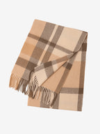 LANLY Classic Tartan Wool Scarf Manufacturer: 100% Pure Wool Scarf Wholesale 130g Lightweight Custom Pastel Plaid Wool Scarf OEM