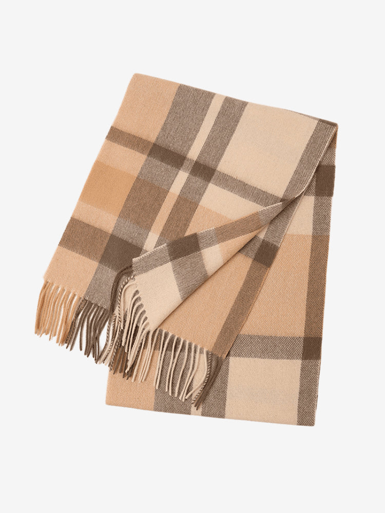 LANLY Classic Tartan Wool Scarf Manufacturer: 100% Pure Wool Scarf Wholesale 130g Lightweight Custom Pastel Plaid Wool Scarf OEM