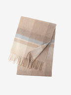 LANLY Classic Tartan Wool Scarf Manufacturer: 100% Pure Wool Scarf Wholesale 130g Lightweight Custom Pastel Plaid Wool Scarf OEM