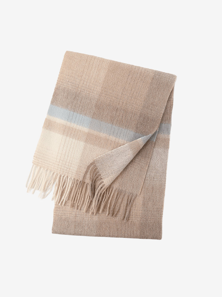 LANLY Classic Tartan Wool Scarf Manufacturer: 100% Pure Wool Scarf Wholesale 130g Lightweight Custom Pastel Plaid Wool Scarf OEM