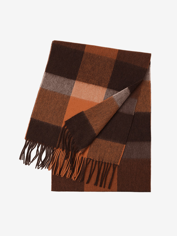 LANLY Classic Tartan Wool Scarf Manufacturer: 100% Pure Wool Scarf Wholesale 130g Lightweight Custom Pastel Plaid Wool Scarf OEM