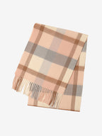 LANLY Classic Tartan Wool Scarf Manufacturer: 100% Pure Wool Scarf Wholesale 130g Lightweight Custom Pastel Plaid Wool Scarf OEM