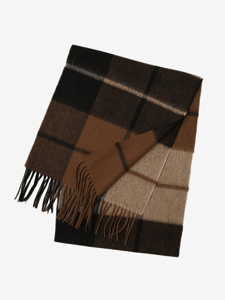 LANLY Classic Tartan Wool Scarf Manufacturer: 100% Pure Wool Scarf Wholesale 130g Lightweight Custom Pastel Plaid Wool Scarf OEM