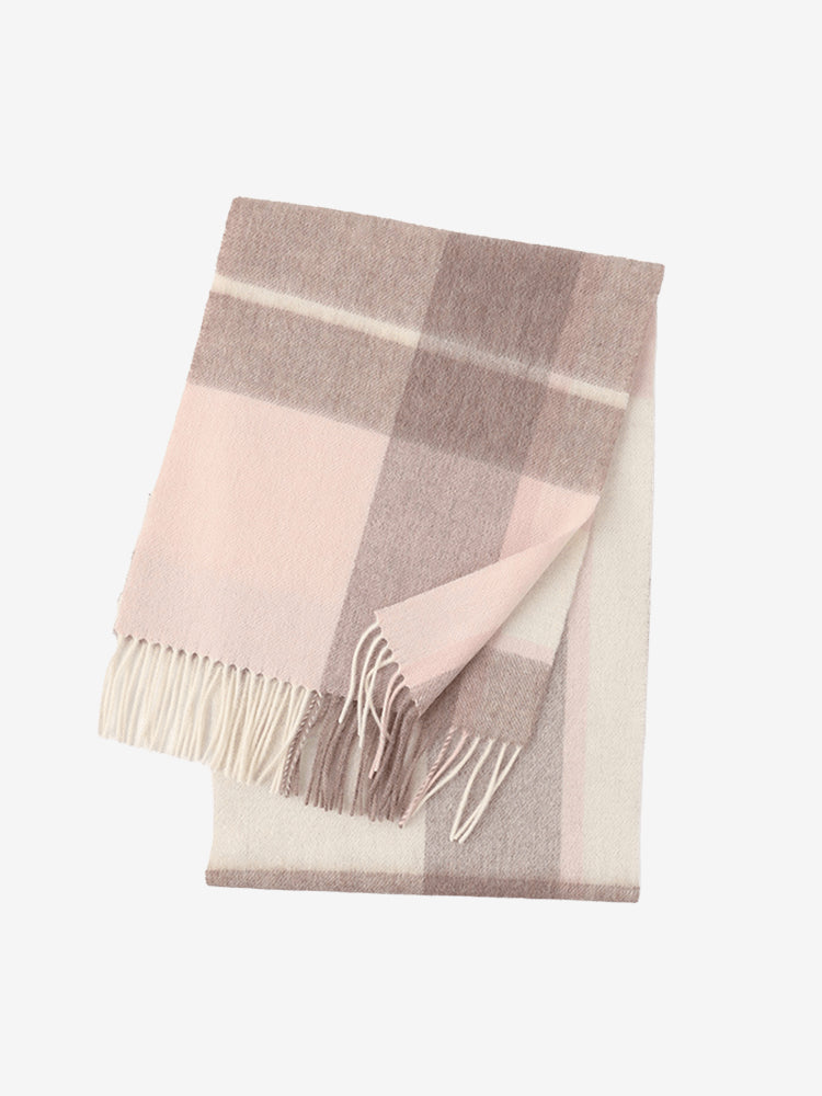 LANLY Classic Tartan Wool Scarf Manufacturer: 100% Pure Wool Scarf Wholesale 130g Lightweight Custom Pastel Plaid Wool Scarf OEM