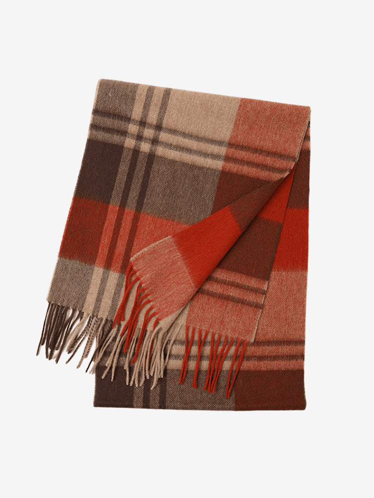 LANLY Classic Tartan Wool Scarf Manufacturer: 100% Pure Wool Scarf Wholesale 130g Lightweight Custom Pastel Plaid Wool Scarf OEM
