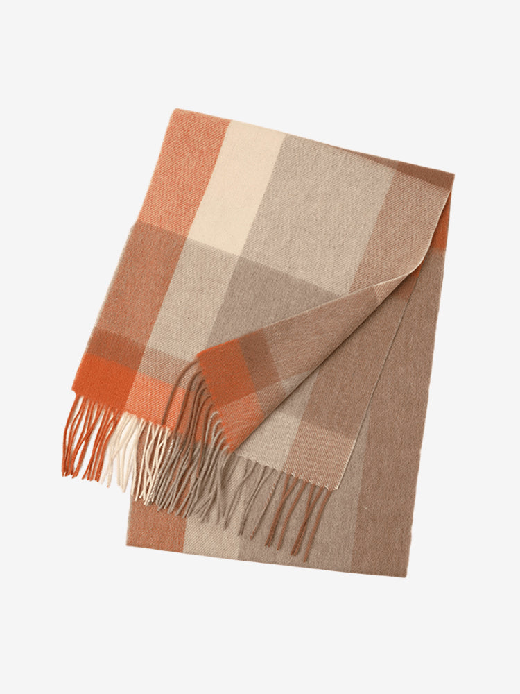 LANLY Classic Tartan Wool Scarf Manufacturer: 100% Pure Wool Scarf Wholesale 130g Lightweight Custom Pastel Plaid Wool Scarf OEM
