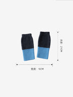 LANLY Colorblock Cashmere Wrist Warmers | 100% Inner Mongolia Pure Knit Two-Tone Fingerless Gloves with Ribbed Cuffs