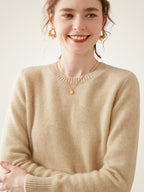 LanlyCashmere Classic Cashmere Sweater – Soft Crewneck Everyday Knit