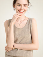 LanlyCashmere Women’s Cashmere Tank Top – Lightweight Sleeveless Knit