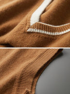 LANLY CASHMERE Men's 100% Pure Mongolian Cashmere V-Neck Sweater Vest