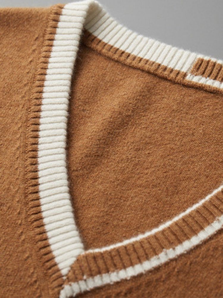 LANLY CASHMERE Men's 100% Pure Mongolian Cashmere V-Neck Sweater Vest