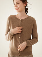 LanlyCashmere Classic Round Neck Premium Mongolia Cashmere Cardigan