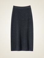 LanlyCashmere Cable-Knit Cashmere Set – Midi Skirt Ensemble