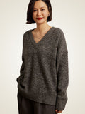LanlyCashmere Cashmere Blend V-Neck Sweater – Relaxed 5 Gauge Knit
