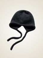 LanlyCashmere Cashmere Knit Bonnet Hat – Soft Tie-Up Winter Beanie