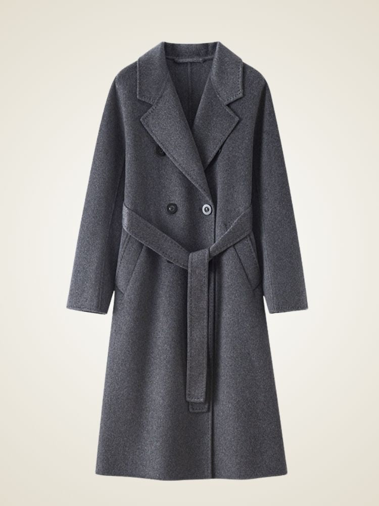 LanlyCashmere Double Breasted Cashmere Coat Women Long Tailored
