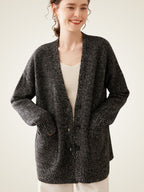 LanlyCashmere Oversized Cashmere Cardigan – Soft Knit Button Front Sweater