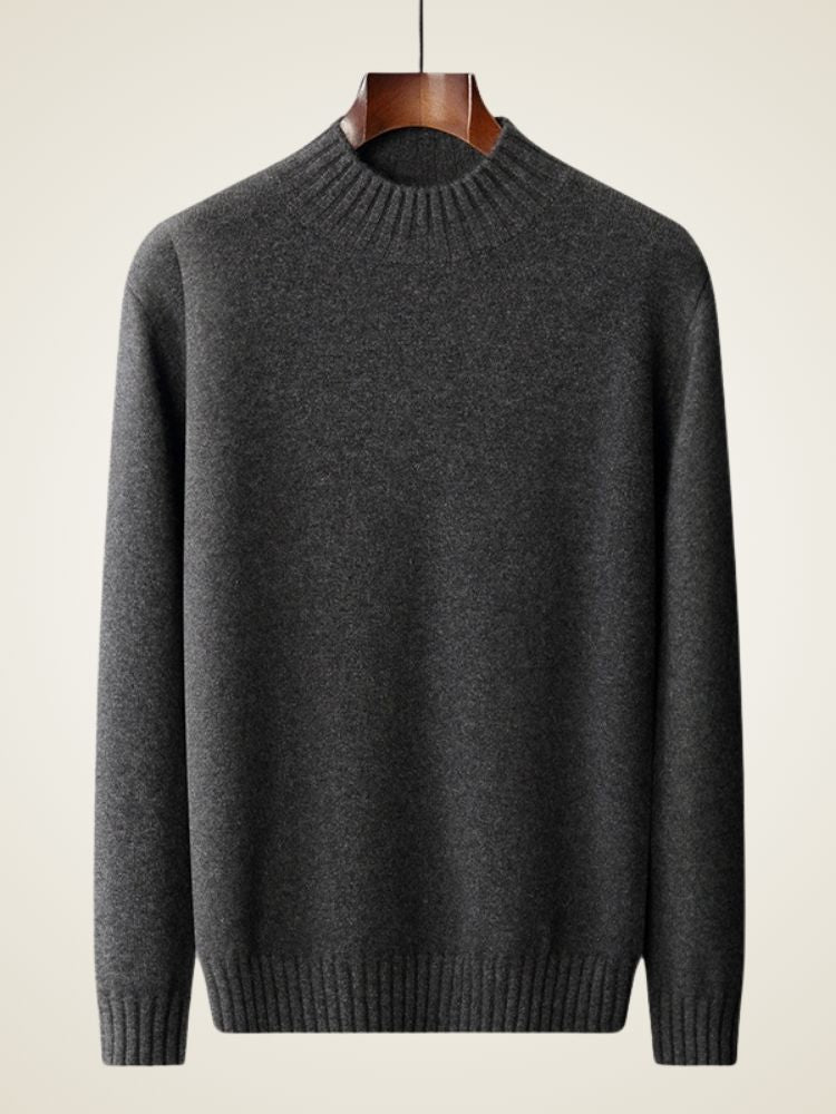 LanlyCashmere Premium Pure Mongolian Cashmere Mock Neck Sweater for Men