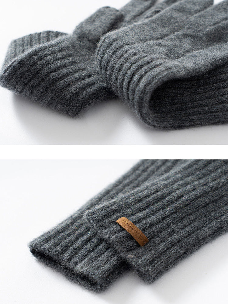 LanlyCashmere Women’s Cashmere Knit Gloves – Soft Warm Long Winter Gloves