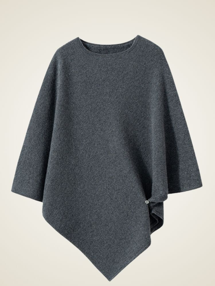 LanlyCashmere Women’s Cashmere Poncho Sweater – Elegant Loose Knit Cape