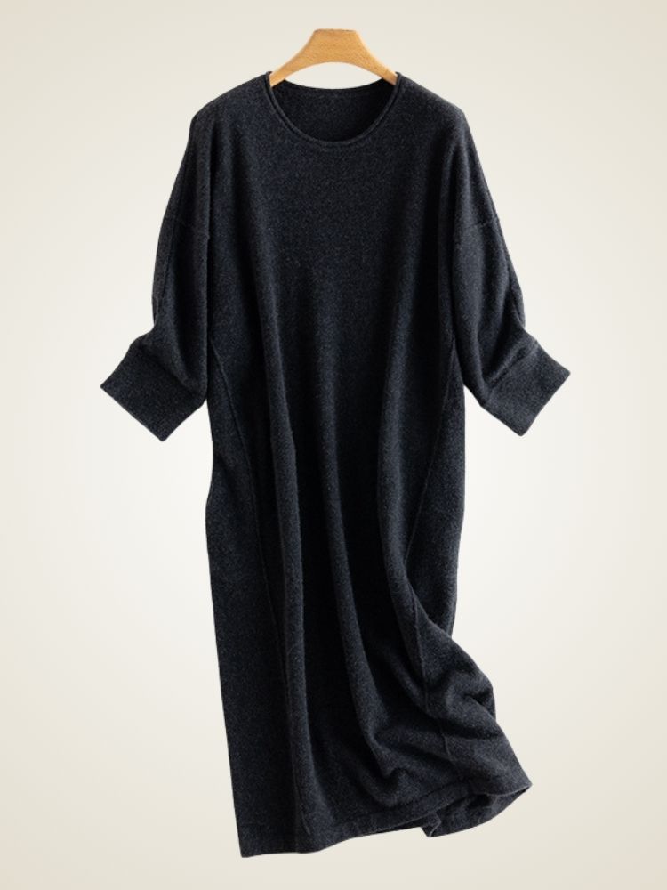 LanlyCashmere Women's Cashmere Sweater Dress Relaxed Fit Knit