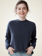 LanlyCashmere Women’s Classic Crew Neck Cashmere Sweater – Soft Knit Pullover