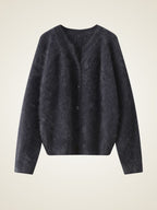 LanlyCashmere Women’s Fluffy Cashmere Cardigan – Cozy Soft Button Knit Sweater