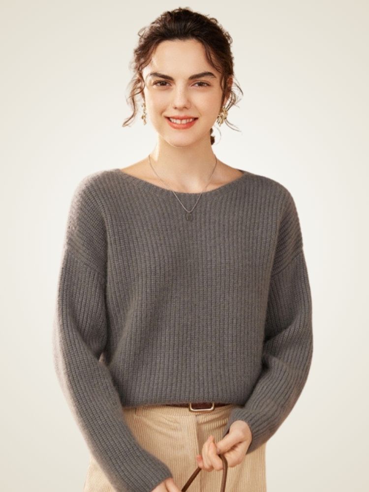 Elowith – Kaschmirpullover mit Rippenmuster