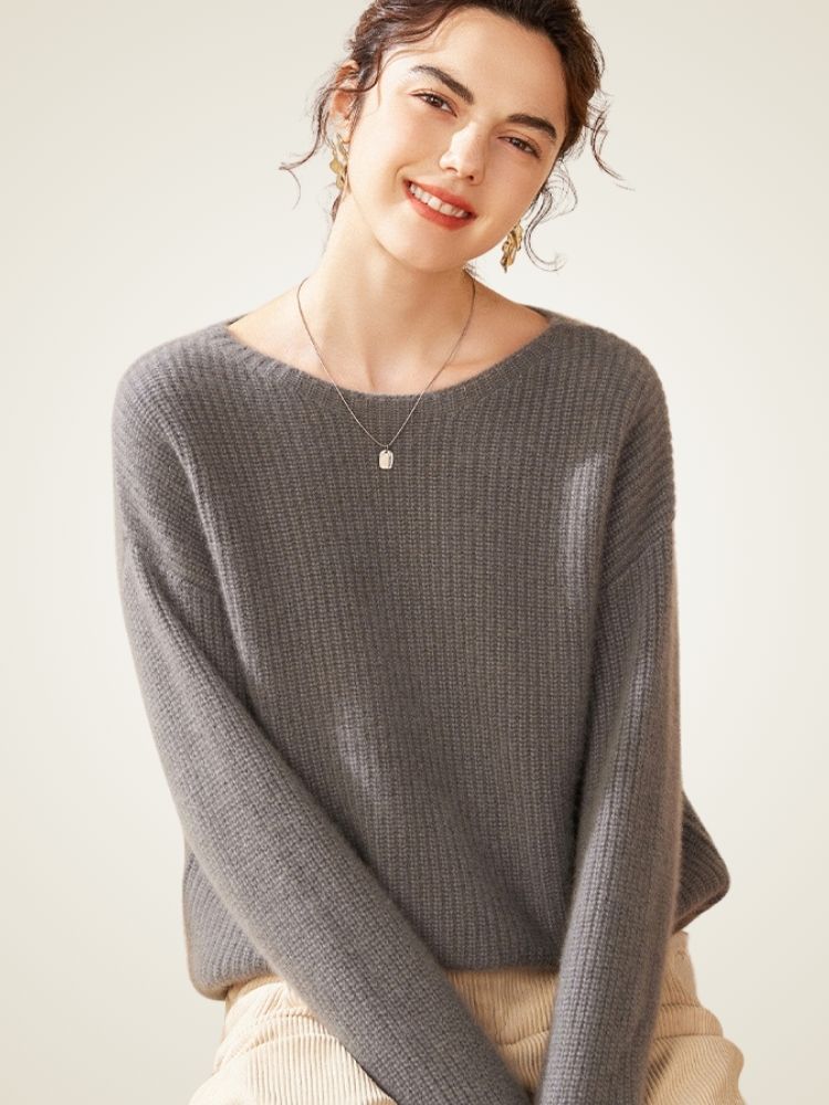 Elowith – Kaschmirpullover mit Rippenmuster