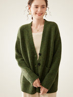 LanlyCashmere Oversized Cashmere Cardigan – Soft Knit Button Front Sweater