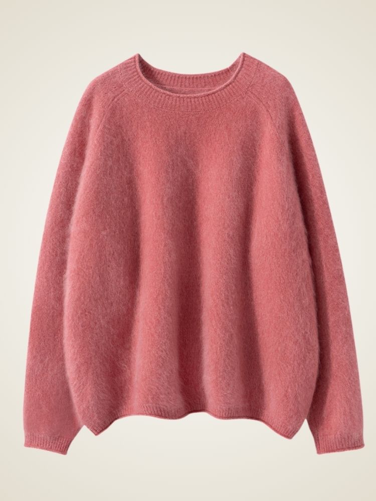 LanlyCashmere Brushed Cashmere Oversized Sweater – Relaxed Soft Knit