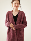 LanlyCashmere Oversized Cashmere Cardigan – Soft Knit Button Front Sweater