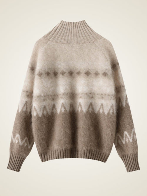 Faralyn - Brushed Mock Neck Cashmere Sweater