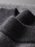 LanlyCashmere Men’s Textured Cashmere Mock Neck Sweater – Fine Knit Pullover