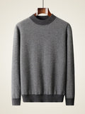 LanlyCashmere Men’s Textured Cashmere Mock Neck Sweater – Fine Knit Pullover