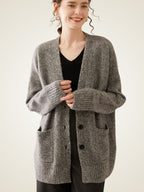 LanlyCashmere Oversized Cashmere Cardigan – Soft Knit Button Front Sweater