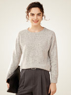 LanlyCashmere Rolled Neck Cashmere Sweater – Raglan Sleeve Soft Knit